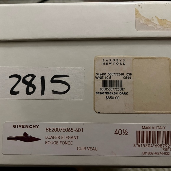 Givenchy Velvet Studded Elegant Loafer Mule 40.5 Rouge Fonce - Picture 7 of 7